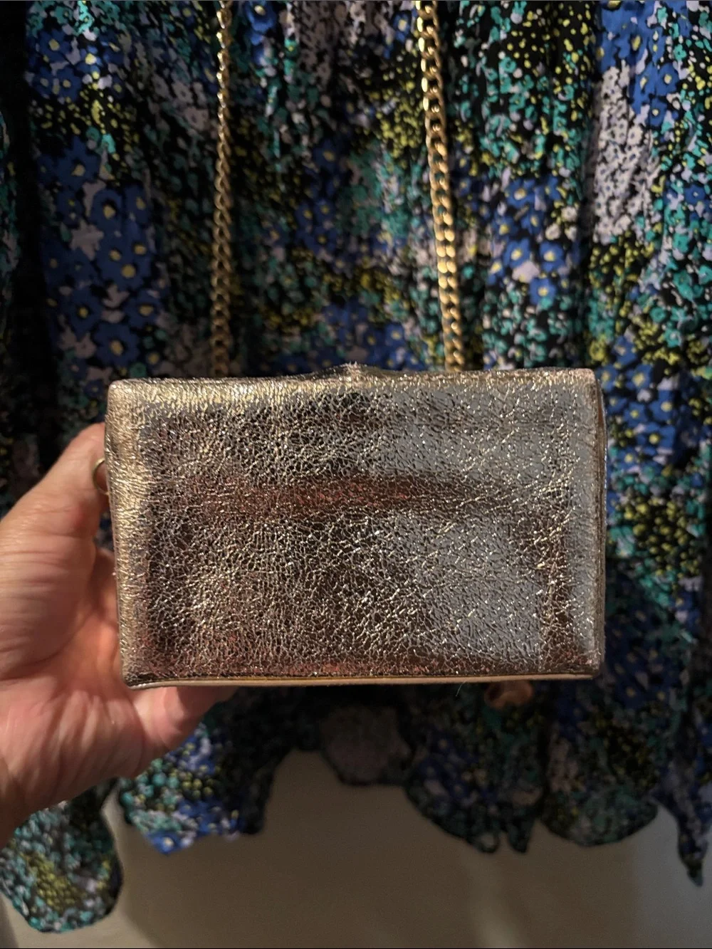 “Rare” Gold Robot Heart Crossbody Bag